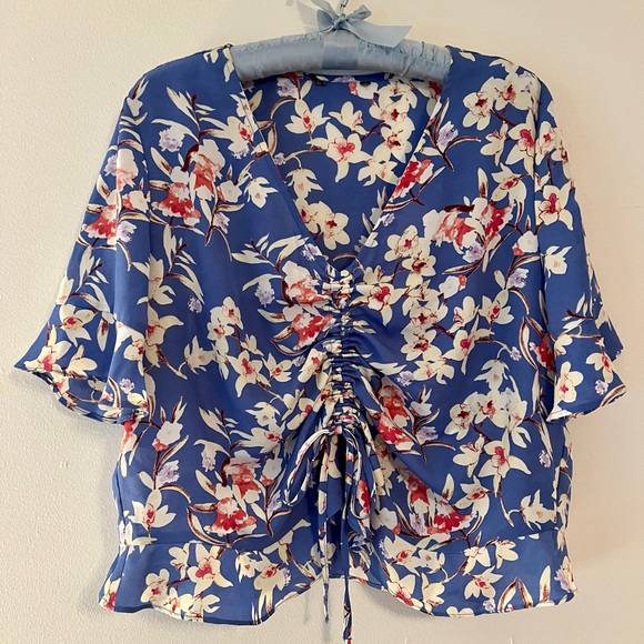 George Periwinkle Blue Floral Blouse - Picture 1 of 3